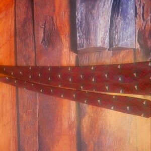 Mens red blocked design tie